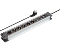 Regleta red Schuko, interruptor y protección 1E:6S Rack 19"