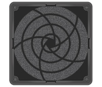 Rejilla ventilador 120x120mm, plástico negra con filtro