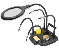 Soporte para soldadura con lupa con luz y 4 brazos