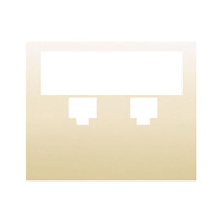 Tapa con portaetiquetas para adaptador doble RJ11/RJ45 Iris BJC - color beige
