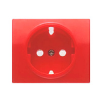 Tapa para base de enchufe schuko 2P+T con seguridad Iris BJC - color rojo