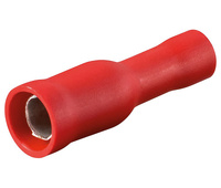 Terminal redondo hembra 4,0mm aislado rojo