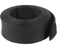 Tubo expandible trenzado de poliéster negro, 50m