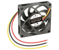 Ventilador 12Vcc 70X70X15mm, Cojinete, 3 cables