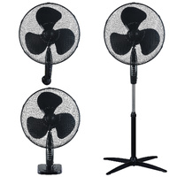Ventilador Kureli 3 en 1 (sobremesa, pared y pie) Ø43cm 45W Negro