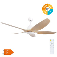 Ventilador techo Kilwa con luz CCT regulable y mando Ø152 5 aspas DC Blanco