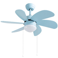 Ventilador techo Larde 2xE27 Ø82 6 aspas DC Azul