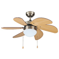 Ventilador techo Larde 2xE27 Ø82 6 aspas DC Níquel