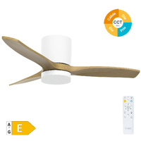 Ventilador techo Matipa con luz CCT regulable y mando Ø107 3 aspas DC Blanco