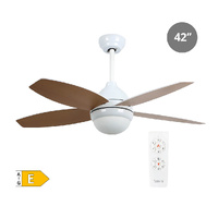 Ventilador techo Muna con luz CCT regulable y mando Ø106 4 aspas Blanco