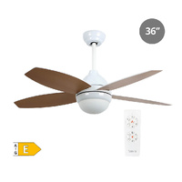 Ventilador techo Muna con luz CCT regulable y mando Ø91 4 aspas Blanco