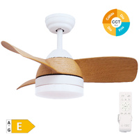 Ventilador techo Namuno con luz CCT regulable y mando Ø71 3 aspas DC Blanco
