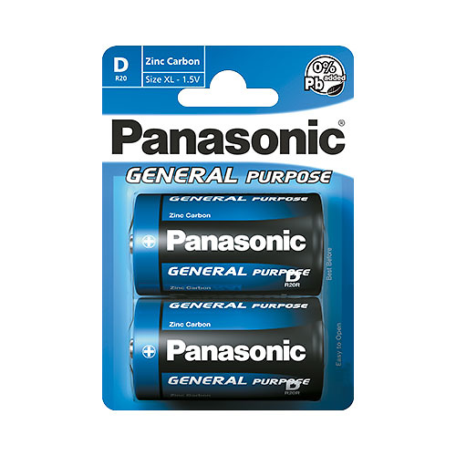 Blíster 2 pilas recargables AA 2450mAh uso constante Panasonic