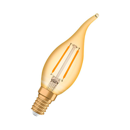 Bombilla decorativa vintage LED 1.4W E14 Vintage 1906 Gold Classic BA Ledvance/Osram 