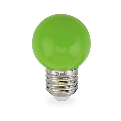 Bombilla esferica decorativa LED 1W E27 SMD verde GSC 