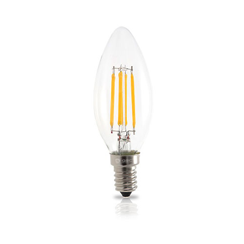 Bombilla filamento vela decorativa LED 2W E14 oro GSC 
