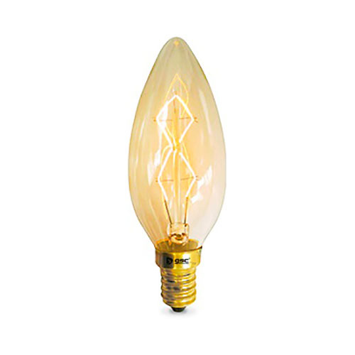 Bombilla vela decorativa vintage LED 40W E14 regulable incandescencia GSC 