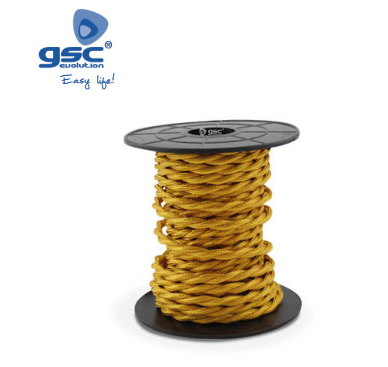 cable textil dorado 10m cable textil trenzado dorado 10m GSC