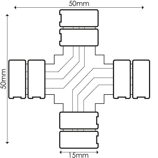 Conector para Tira 10MM 12V/24V Monocolor Tipo X 