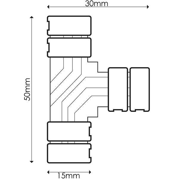 Conector para Tira 10MM 12V/24V RGB Tipo T 