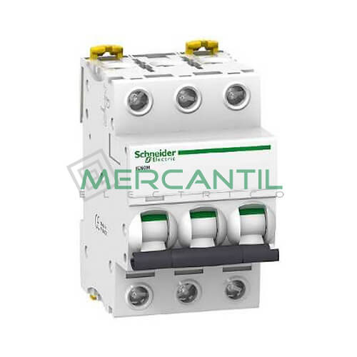 magnetotermico 3 polos A9F89310 Interruptor Magnetotérmico 3 Polos Corriente Nominal 10A iC60H Sector Industrial SCHNEIDER ELECTRIC.