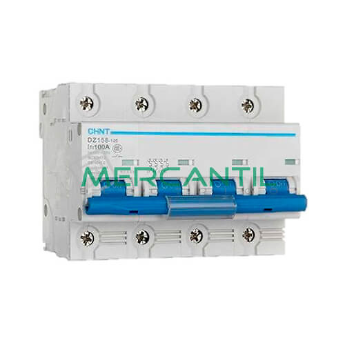 magnetotermico 4 polos DZ158-4-100 Magnetotérmico 4P 100A Sector Industrial CHINT