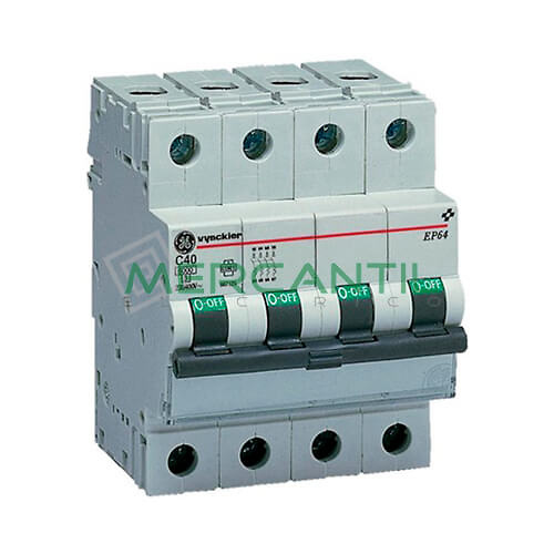 interruptor magnetotérmico-ep60-4p-674033 Interruptor Magnetotérmico 4P 40A EP60 Sector Residencial-Terciario GENERAL ELECTRIC