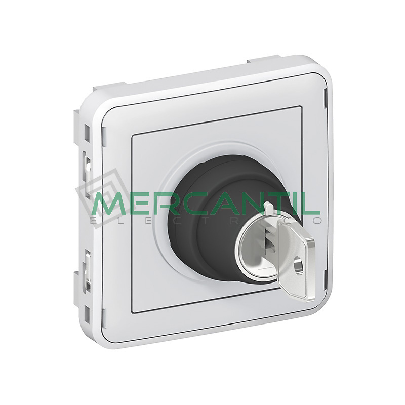 Interruptor con Llave 3A - 230V 3 Posiciones-2 Contactos NA/NA Plexo LEGRAND 