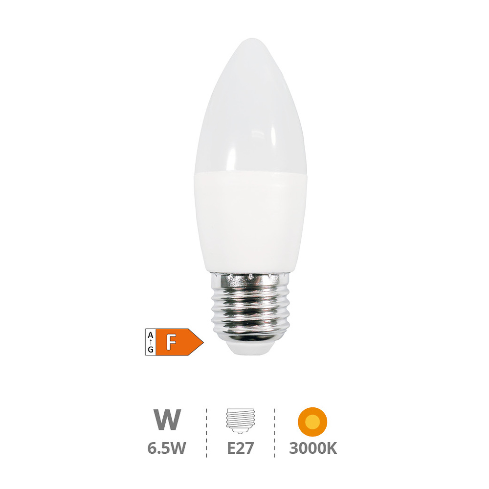 Lámpara LED vela 6,5W E27 3000K 