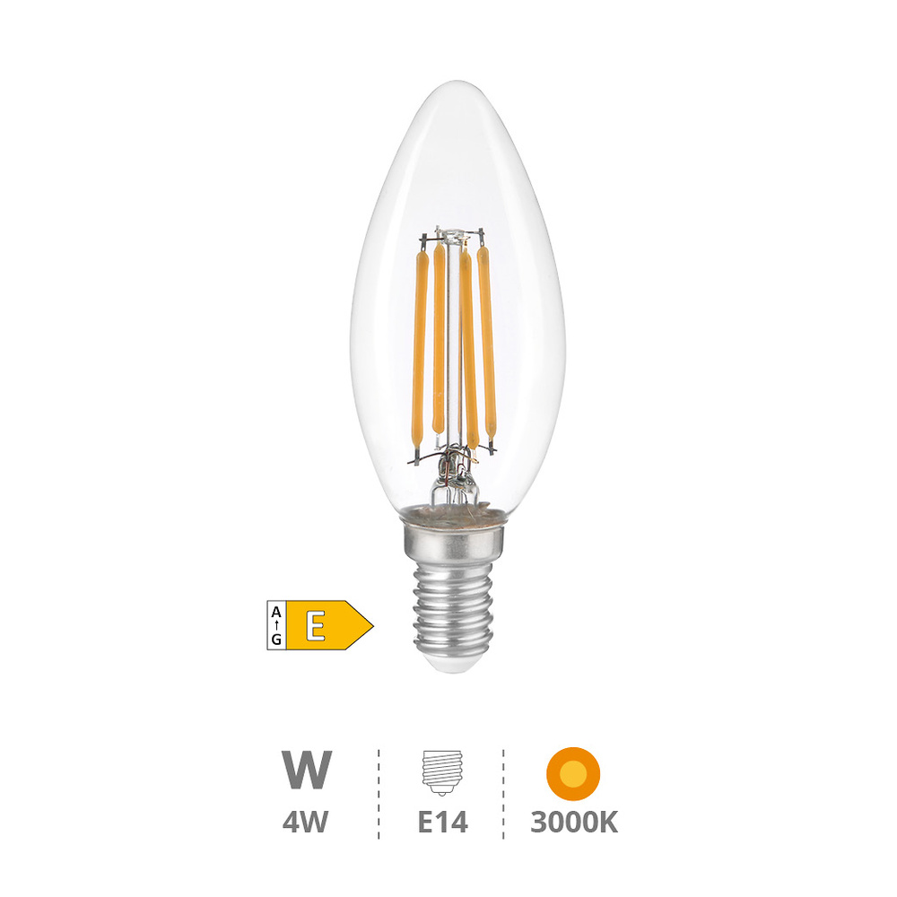 Lámpara LED vela Serie Oro 4W E27 3000K 