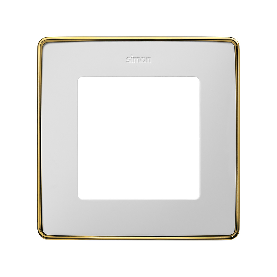 Marco para 1 elemento blanco base oro Simon 82 Detail Select - Mercantil  Eléctrico