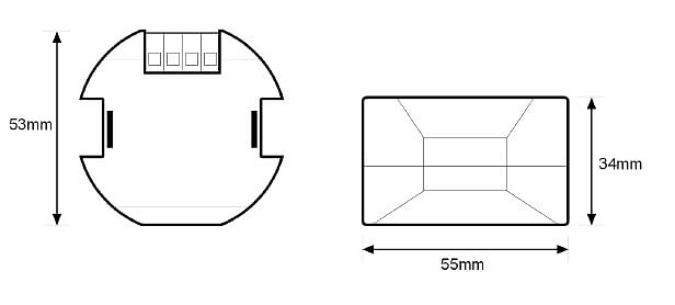 dimensiones regulador de luz universal RE-KNX-LE1 Regulador de luz Universal RE-KNX-LE1-1