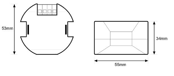 dimensiones regulador tiras led RE-KNX-LE2 Regulador para Tiras LED Inalambrico DINUY