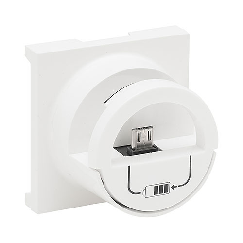 Tapa convertir cargador doble USB a dock station micro blanco mate Step