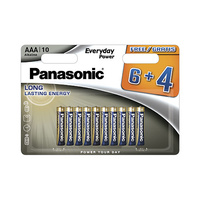Blíster 10 pilas alcalinas multipacks 6+4 AAA/LR03 Everyday Power Panasonic