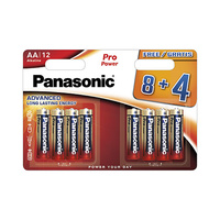 Blíster 12 pilas alcalinas multipacks 8+4 AA/LR6 Pro Power Panasonic