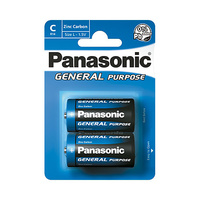 Blíster 2 pilas zinc carbón C/LR14 General Purpose Panasonic