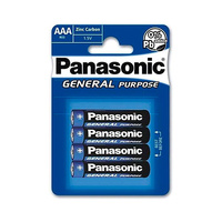 Blíster 4 pilas zinc carbón AAA/LR03 General Purpose Panasonic