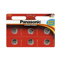 Blíster 6 pilas botón de litio C2016 3V 90mAh Power Your Day Panasonic