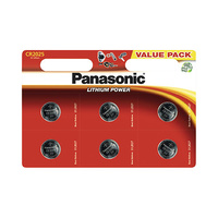 Blíster 6 pilas botón de litio C2025 3V 165mAh Power Your Day Panasonic