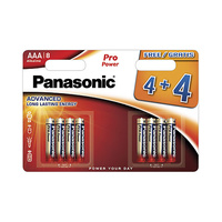 Blíster 8 pilas alcalinas multipacks 4+4 AAA/LR03 Pro Power Panasonic
