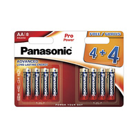 Blíster 8 pilas alcalinas multipacks 4+4 AA/LR6 Pro Power Panasonic