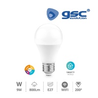 Bombilla LED estandar inteligente via wifi y bluetooth 9W E27 RGB  3000-6500K Regulable