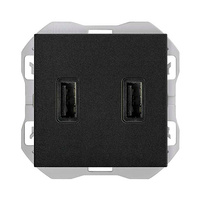 Cargador USB doble A+A 3,1A Smartcharge Simon 270 Color Negro Mate