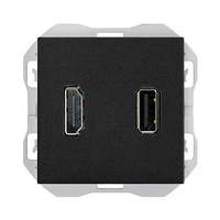 Conector HDMI + USB Tipo A Simon 270 Color Negro Mate