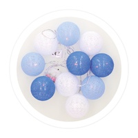 Guirnalda LED de bolas azules de algodon 1,35 M Luz calida