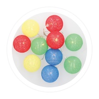 Guirnalda LED de bolas multicolores de algodon 2,85M Luz calida