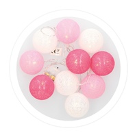 Guirnalda LED de bolas rosas de algodon 1,35 M Luz calida