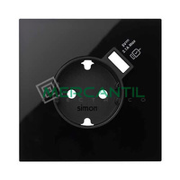 Kit Frontal 1 Elemento 1 Enchufe con Cargador USB SIMON 100 - Color Negro