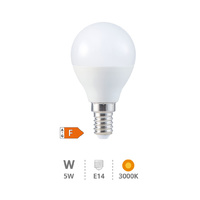 Lámpara LED esférica 5W E14 3000K                                                                   
